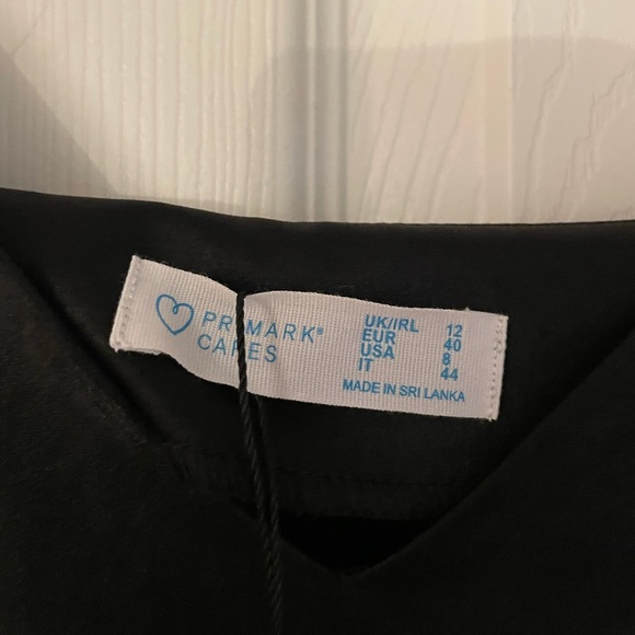 NWT Primark Black Satin Slip Dress Size 8 - Picture 3 of 5
